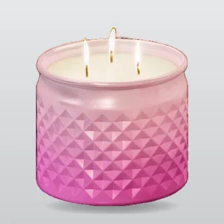 Candle on a gray studio sweep
